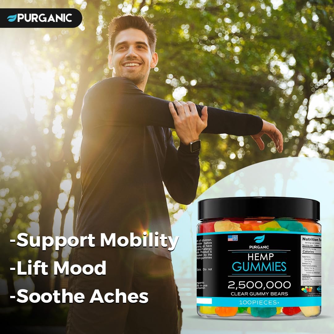 Hemp Gummies - Made in USA - 100% Natural and Tasty Fruit Flavors - 100ct - Image 5