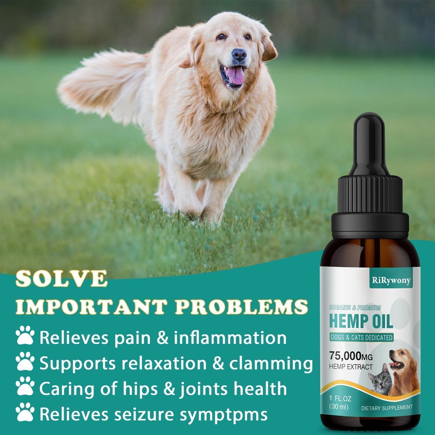 3 Pack Неmр Oil for Dogs & Cats- Helps Pets with Аnxiety, Pаin, Strеss, Аrthritis, Sеizures Rеlief - Organic Pet Неmр Oil Drops Treats - Skin Нiр Jоint Hеalth - Image 3