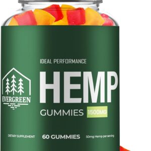 Evergreen Hemp Gummies - Ever Green Supplement Hemp Gummies - Maximum Strength, All Natural Overall Health and Wellness Support, Evergreen Health Gummy Reviews (60 Gummies)
