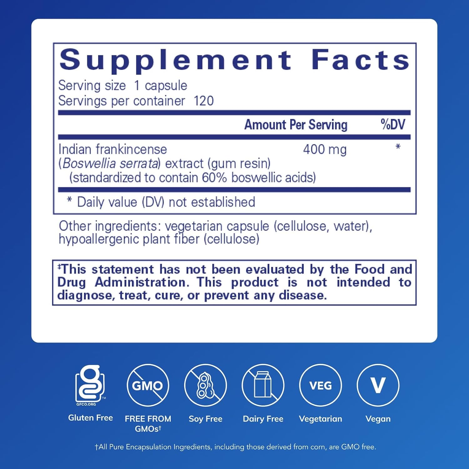 Pure Encapsulations Boswellia Supplement - for Joint Health, GI & Connective Tissue - Supports Healthy Joints & Digestive Health* - Non-GMO & Vegan - 120 Capsules - Image 2