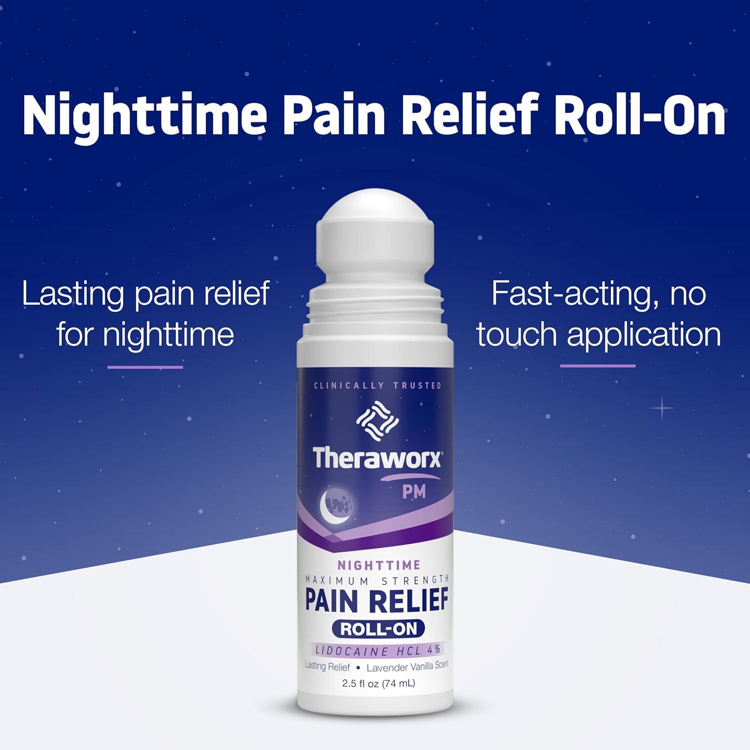 Theraworx Nighttime Maximum Strength Pain Relief Roll-on with Lidocaine – 2.5 oz - 2 Count - Image 2