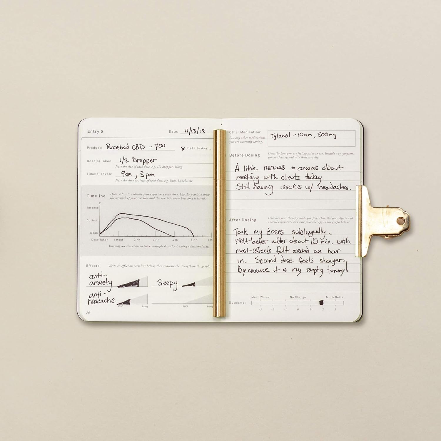 Goldleaf CBD Daily Journal – Pocket Sized Wellness Log Book for Tracking Endocannabinoid System Support, Dosage & Effects – Premium Guided Notebook for Daily Use - Image 4