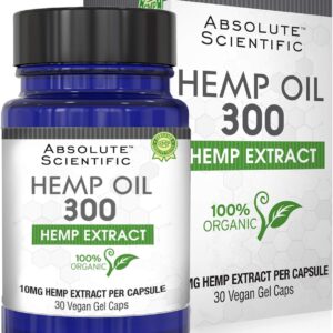 Absolute Nutrition Hemp Oil Capsules 30ct - 100% Organic Hemp Extract Drops - Rich in Omega Fatty Acids 3 6 9 - Ultra-Pure CO2 Extracted - Grown and Made in USA - with MCT Oil