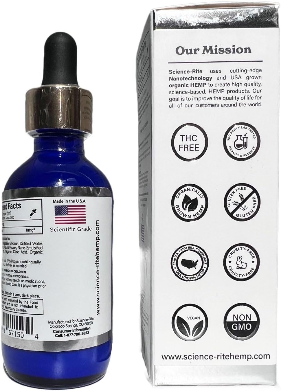 Nano Water-Soluble Hemp - Ultra-Fast-Acting Drops for Maximum Results - Scientific-Grade, 3X Faster, 9X Absorption, Cold Extracted - Mint Flavor. (500mg) - Image 5