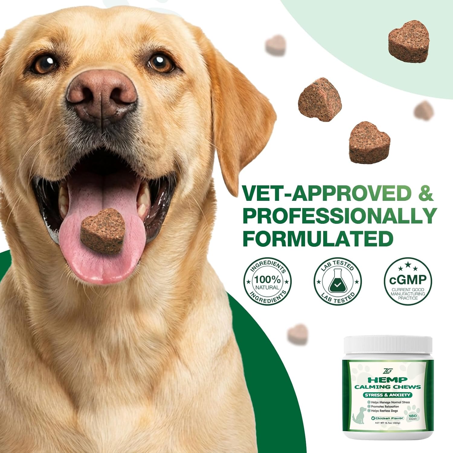 180 Soft Calming Chews for Dogs, Dog Calming Treats, Natural Dog Supplements, Helps with Anxiеty Rеlief, Separation, Barking, Strеss, Fireworks, Travel, Composure, - Image 7