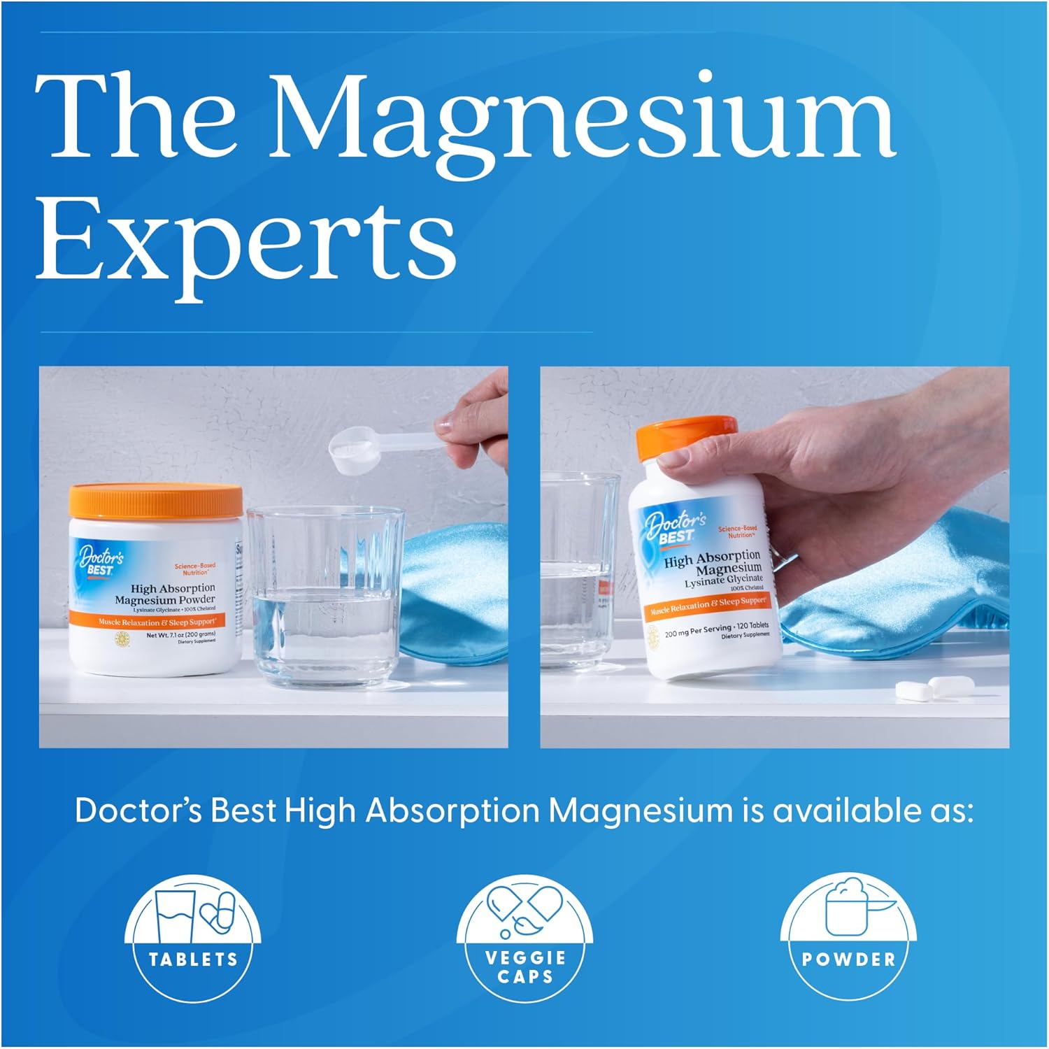 Doctor's Best High Absorption Magnesium Glycinate Lysinate Supplement for Sleep Support - Chelated Magnesium Tablets for Women & Men, 200mg per Serving, Supports Calm & Relaxation, Vegan - 240 Count - Image 8