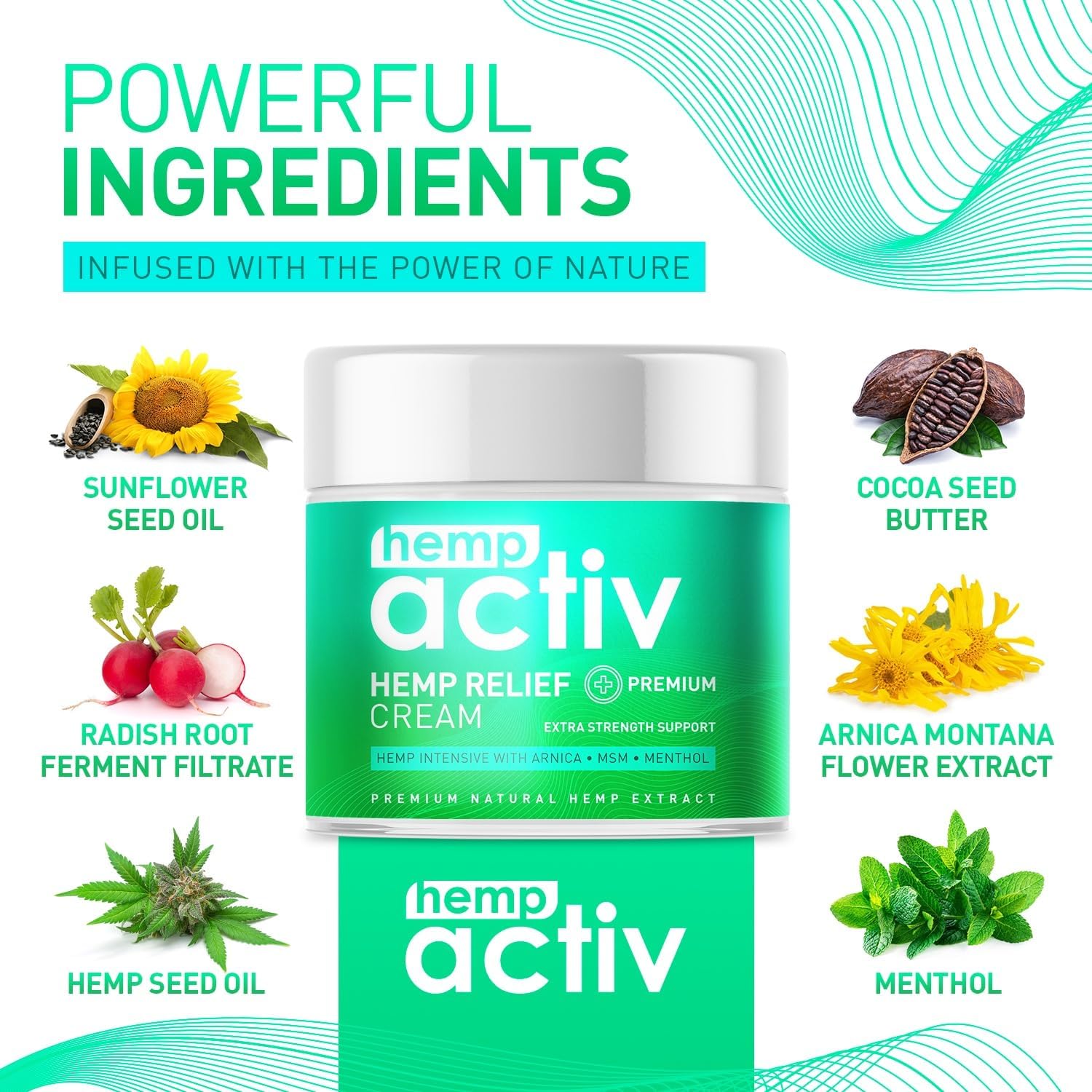 HEMPACTIV Cooling Hemp Cream – Menthol, MSM & Arnica – Fast-Absorbing, Non-Greasy Formula for Muscles & Joints – 4oz Best-Value Size - Image 6