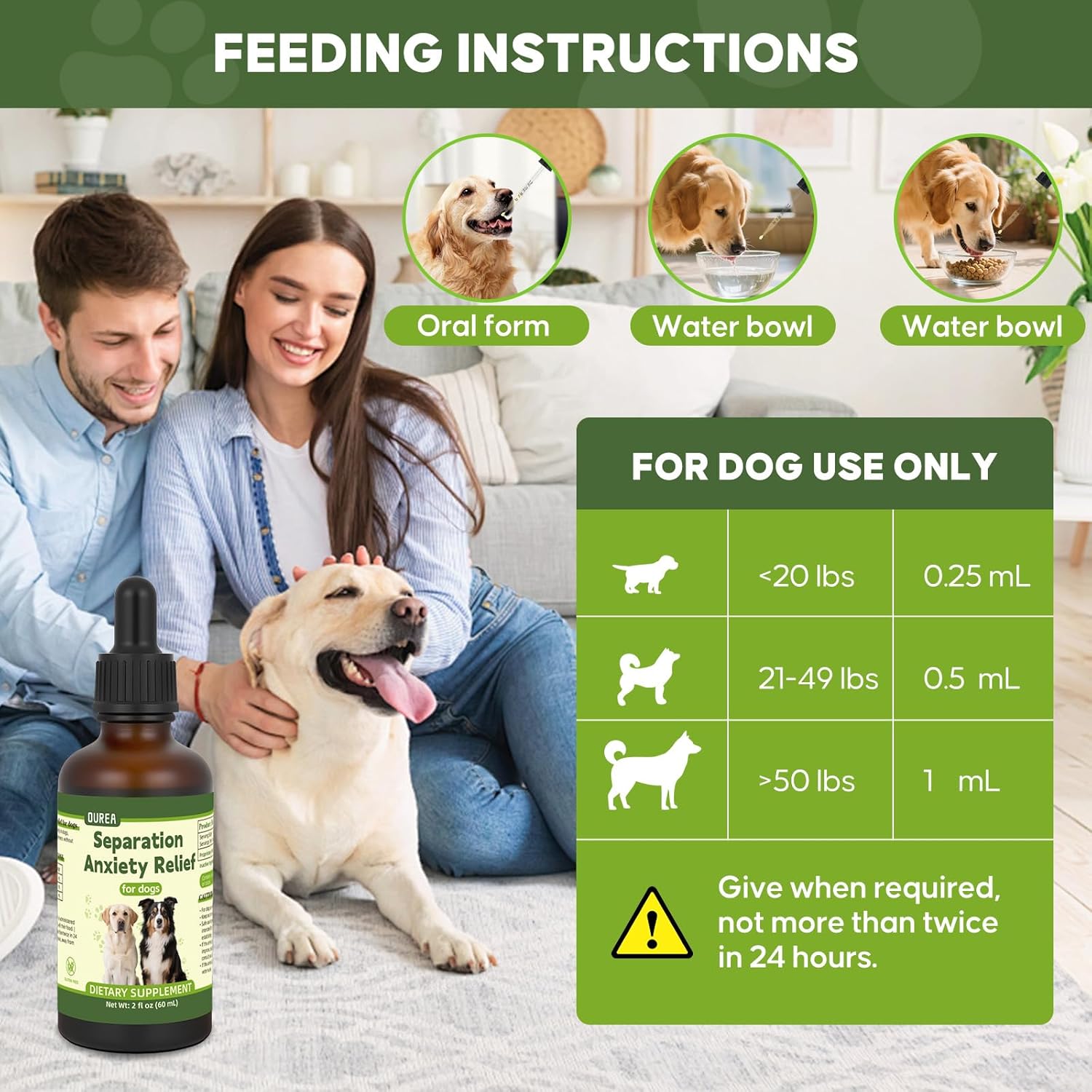 Ourea Separation Anxiety Relief for Dogs, Calming Care for Dogs, Helps Relieve Anxiety During Separation, Valerian Root for Anxiety Drops, Easy to Use (2 fl oz) - Image 7
