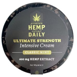 Earthly Body Premium Hemp Extract Daily Ultimate Cream - Menthol, Argan, Jojoba, Rosehips - Lightweight, Fast-Absorbing Moisturizing Topical Lotion with Essential Oils - Classic Mint, Single 5oz