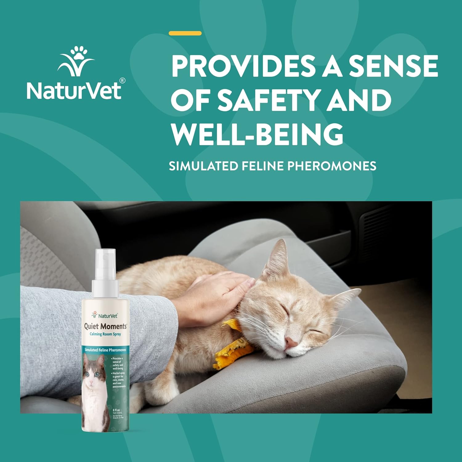 NaturVet Hemp Quiet Moments Calming Drops for Cat, 1oz & Quiet Moments Herbal Calming Spray, 8 Ounce - Feline - Image 3