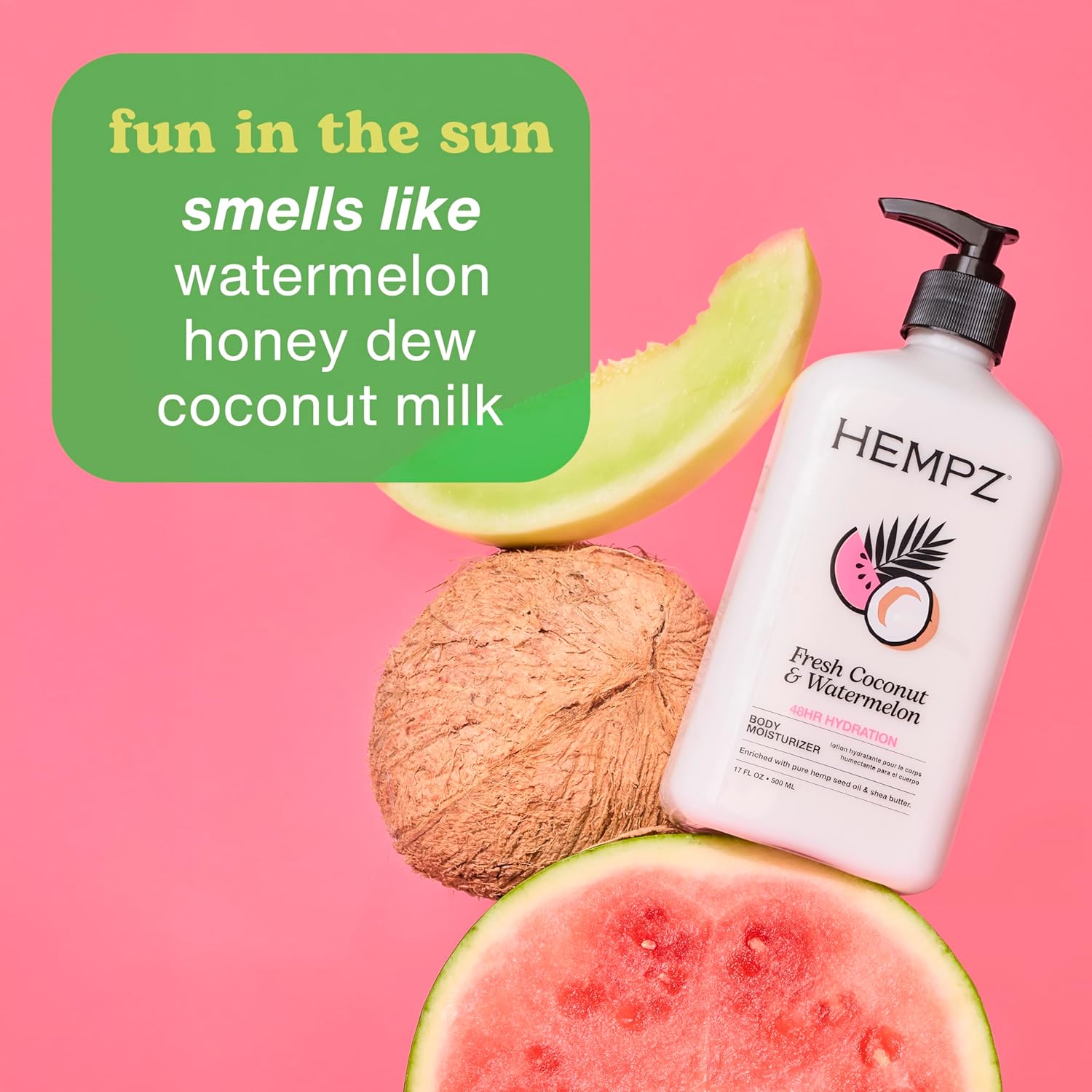 Hempz Body Lotion - Fresh Coconut & Watermelon Daily Moisturizing Cream, Shea Butter Body Moisturizer - Skin Care Products, Hemp Seed Oil - Large - Image 4