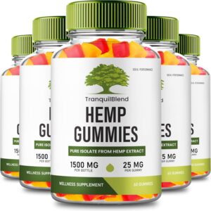 Tranquil Blend Gummies Hemp, Tranquil Blend Hemp Gummies with Hemp Seeds Organic Extract, TranquilBlend Extra Strength Health and Wellness Support, Advanced Formula with Hemp Oil Reviews (5 Pack)