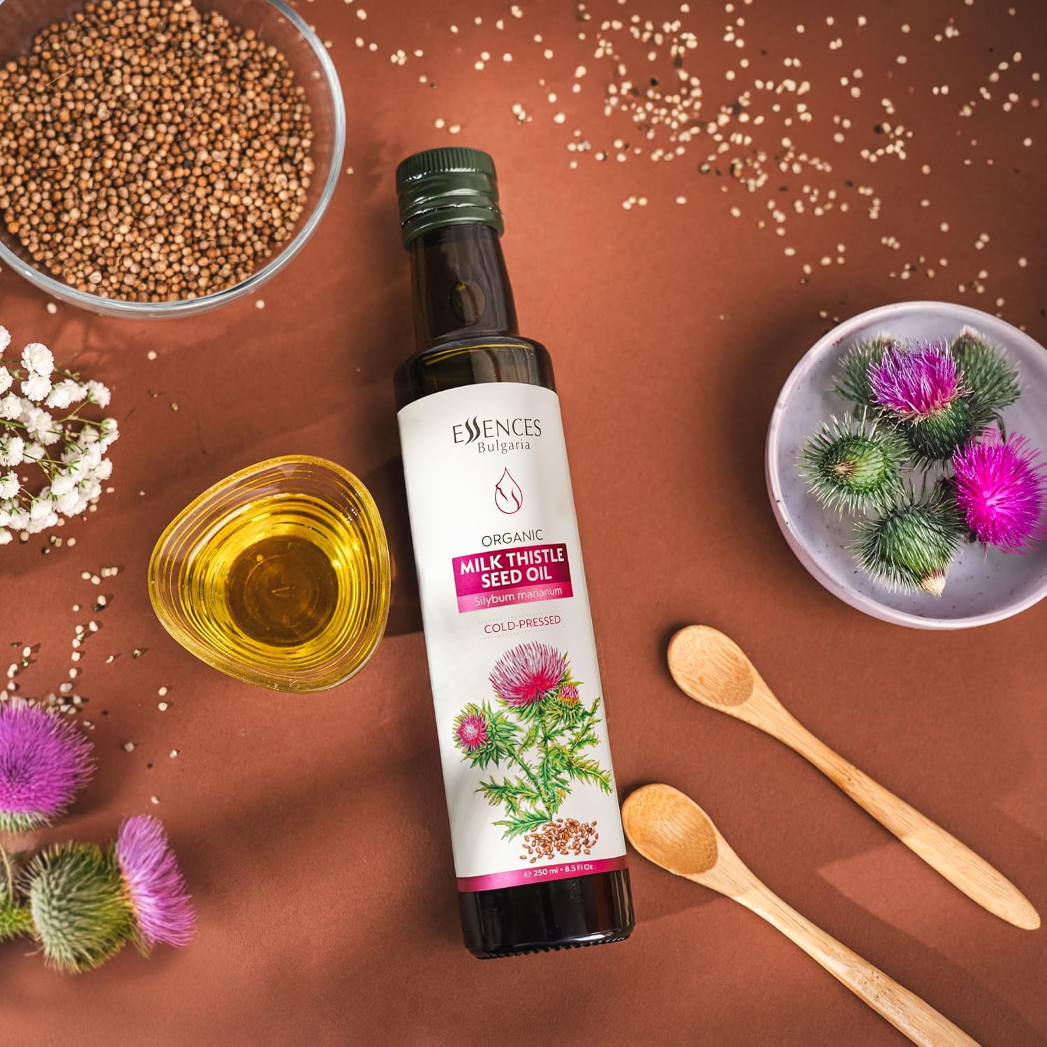 Essences Bulgaria Organic Milk Thistle Oil 8.5 Fl Oz | 250ml | 100% Natural Cold-Pressed Oil | Extra Premium Quality | No Additives or Preservatives | Non-GMO | Vegan - Image 6