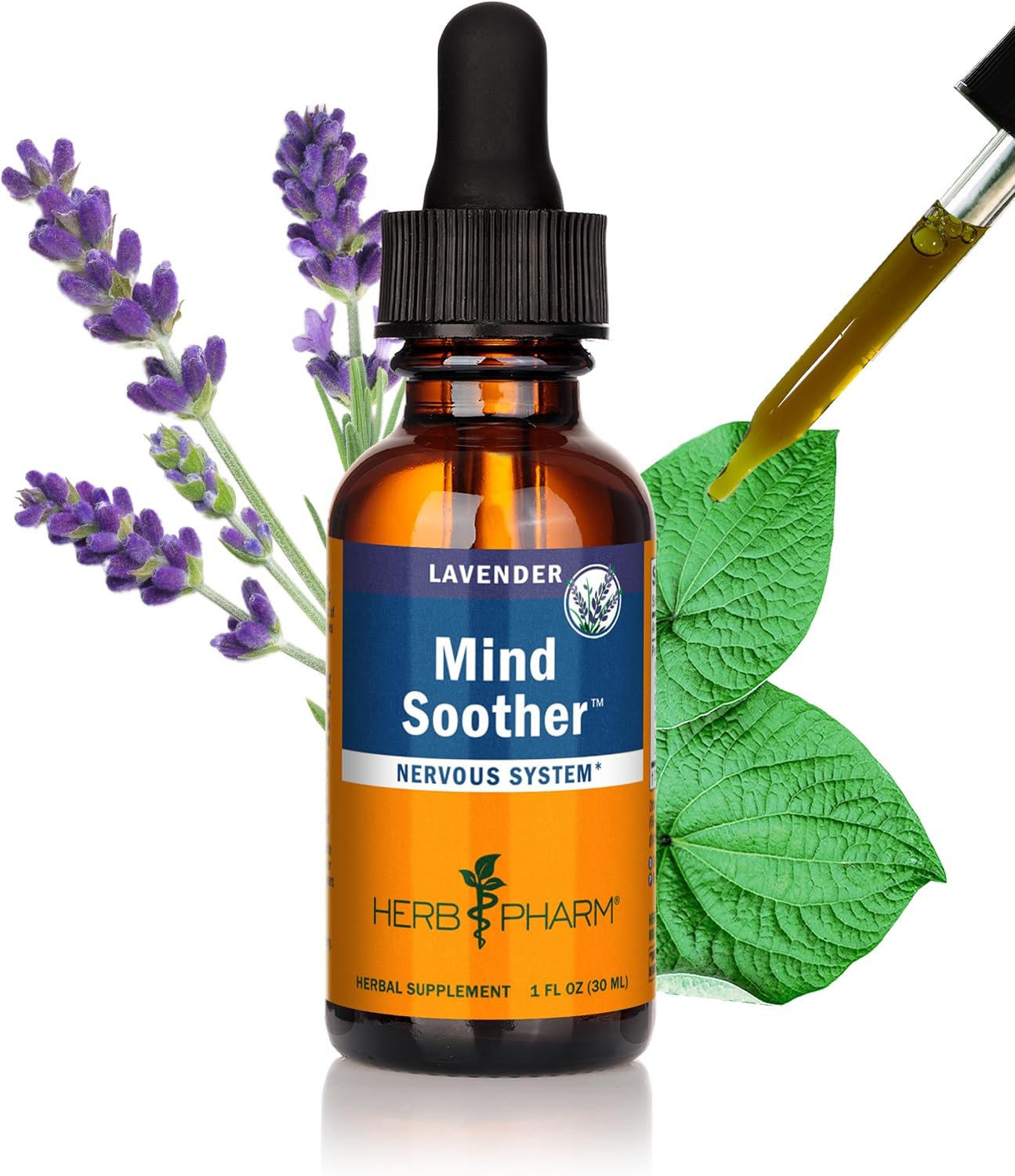 Herb Pharm Certified Organic Mind Soother, Lavender, Liquid Herbal Formula, 1 Fl Oz