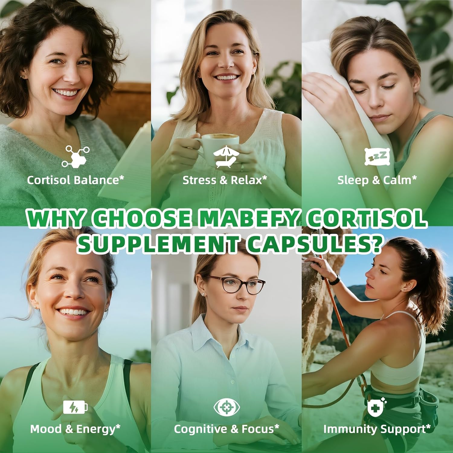 MABEFY Cortisol Supplements for Women/Men - 10 in 1 Cortisol Manager Reducer Lower Detox Balance with Magnesium, Ashwagandha, L-Theanine for Stress Sleep Calm Mood Support - 120 Capsules for 60 Days - Image 4