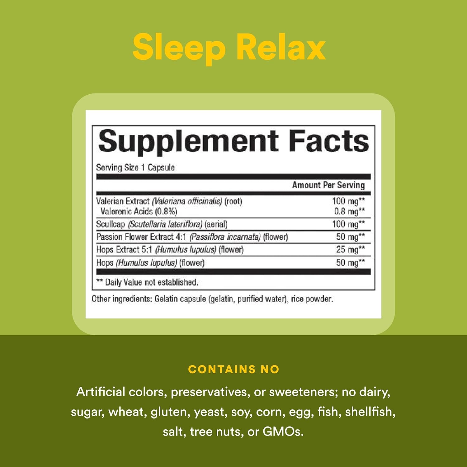 Herbal Factors Sleep Relax Formula by Natural Factors, Natural Sleep Aid with Valerian Root, Passion Flower and Skullcap, Non-GMO, 90 capsules (90 servings) - Image 4