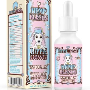 Hippie Dawg Smallz Hemp Oil for Small Dogs (5-25 lbs) - Advanced Hip and Joint Support with Glucosamine, Collagen, Bromelain & Omega 3 6 9 - Natural Pet Tincture for Mobility & Comfort - 1oz