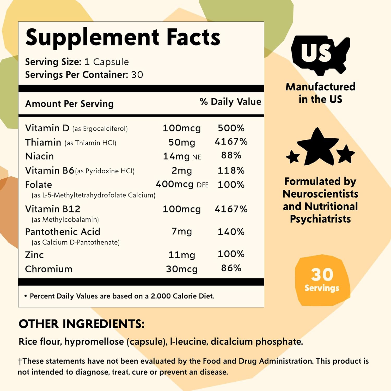 PYM Vitamin B Complex Mood Support Supplement (30 Count) | Methylated B Complex for Everyday Mood & Energy Support | Vitamin B6 and Vitamin B12 | Non-GMO, Vegan, Gluten-Free - Image 2