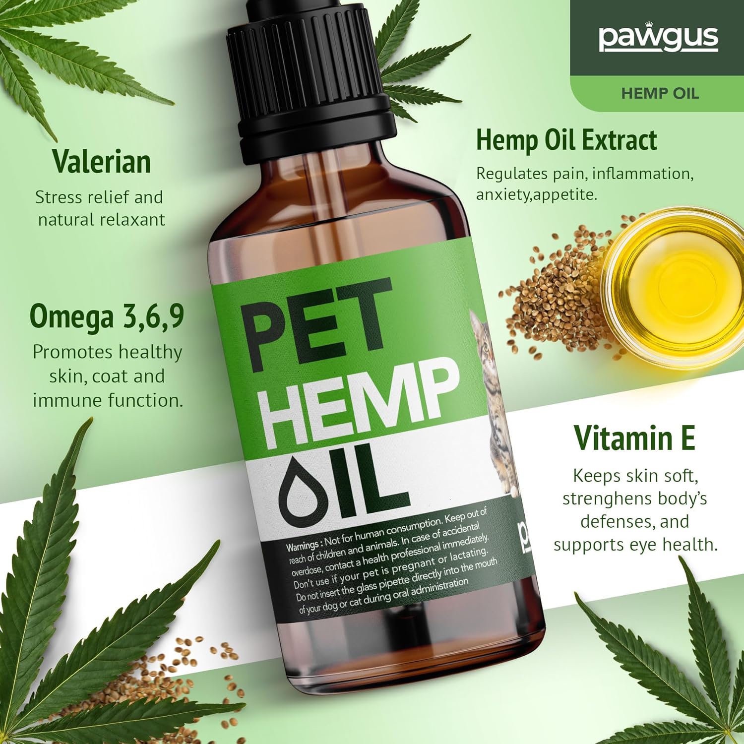 Hemp Оil for Dogs Cats%100 Organic Advanced Calming Supplement, Helps Pets with Аnxiеty, Hyperactivity, Strеss, Аrthritis - Sеizures, Pain Relief - Skin Care - Storms, Fireworks - Canine - Image 3