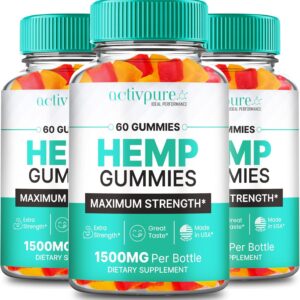 Activ Pure Hemp Gummies - ActivPure Supplement Hemp Gummies - Maximum Strength, All Natural Overall Health and Wellness Support, Activ Pure Health Gummy Reviews (3 Pack)
