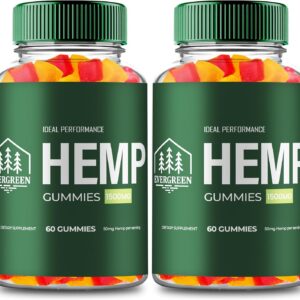 Evergreen Hemp Gummies - Ever Green Supplement Hemp Gummies - Maximum Strength, All Natural Overall Health and Wellness Support, Evergreen Health Gummy Reviews (2 Pack)