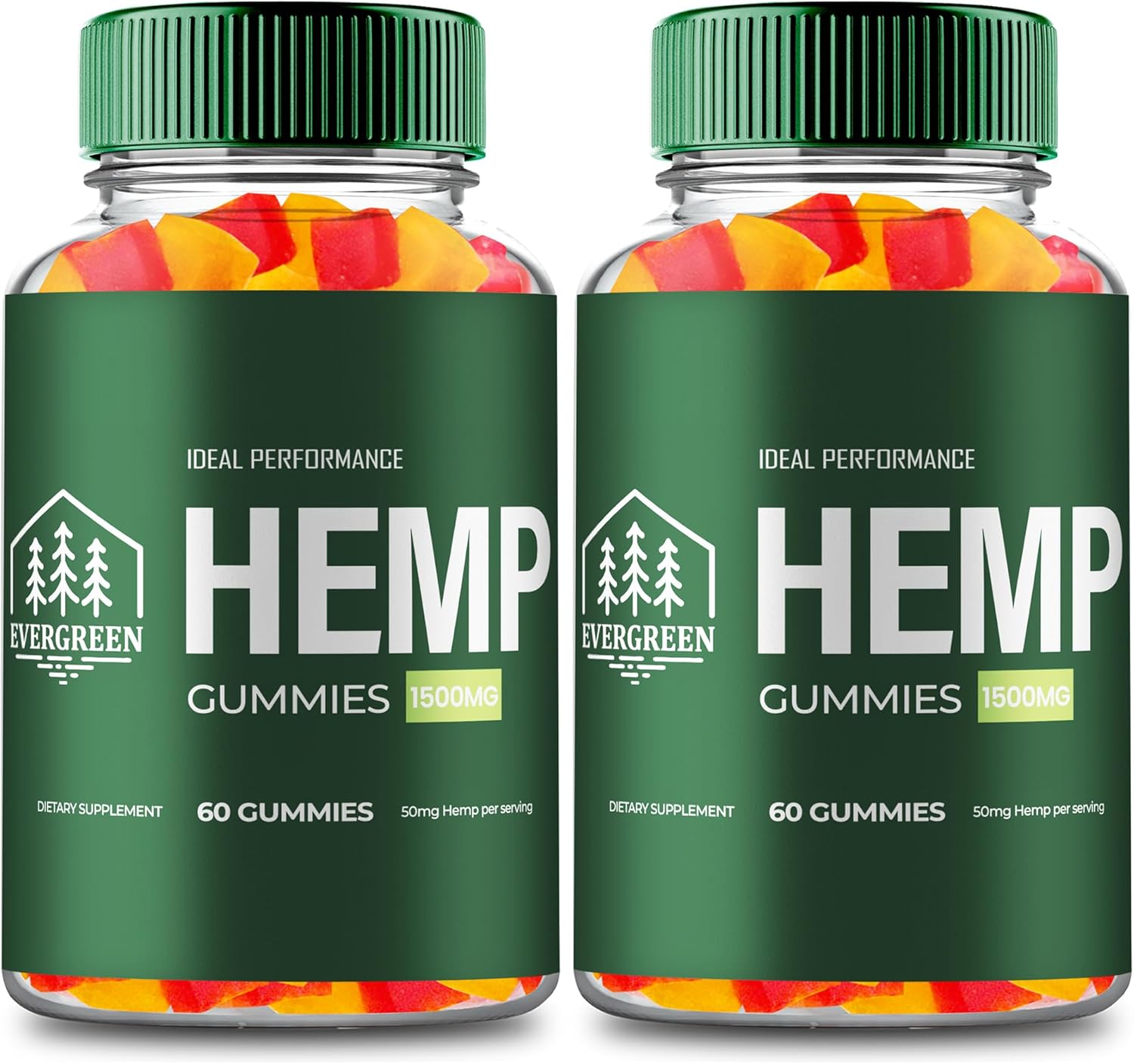 Evergreen Hemp Gummies - Ever Green Supplement Hemp Gummies - Maximum Strength, All Natural Overall Health and Wellness Support, Evergreen Health Gummy Reviews (2 Pack)