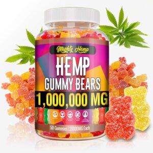 Hemp Gummies 1 Pack Organic High Potency Hemp Supplement with Pure Hemp Oil Extract - Natural Edibles Fruity Gummy Bloom Herbal Harmony Vegan Vitamin B2 Omega 3-6-9 Complex