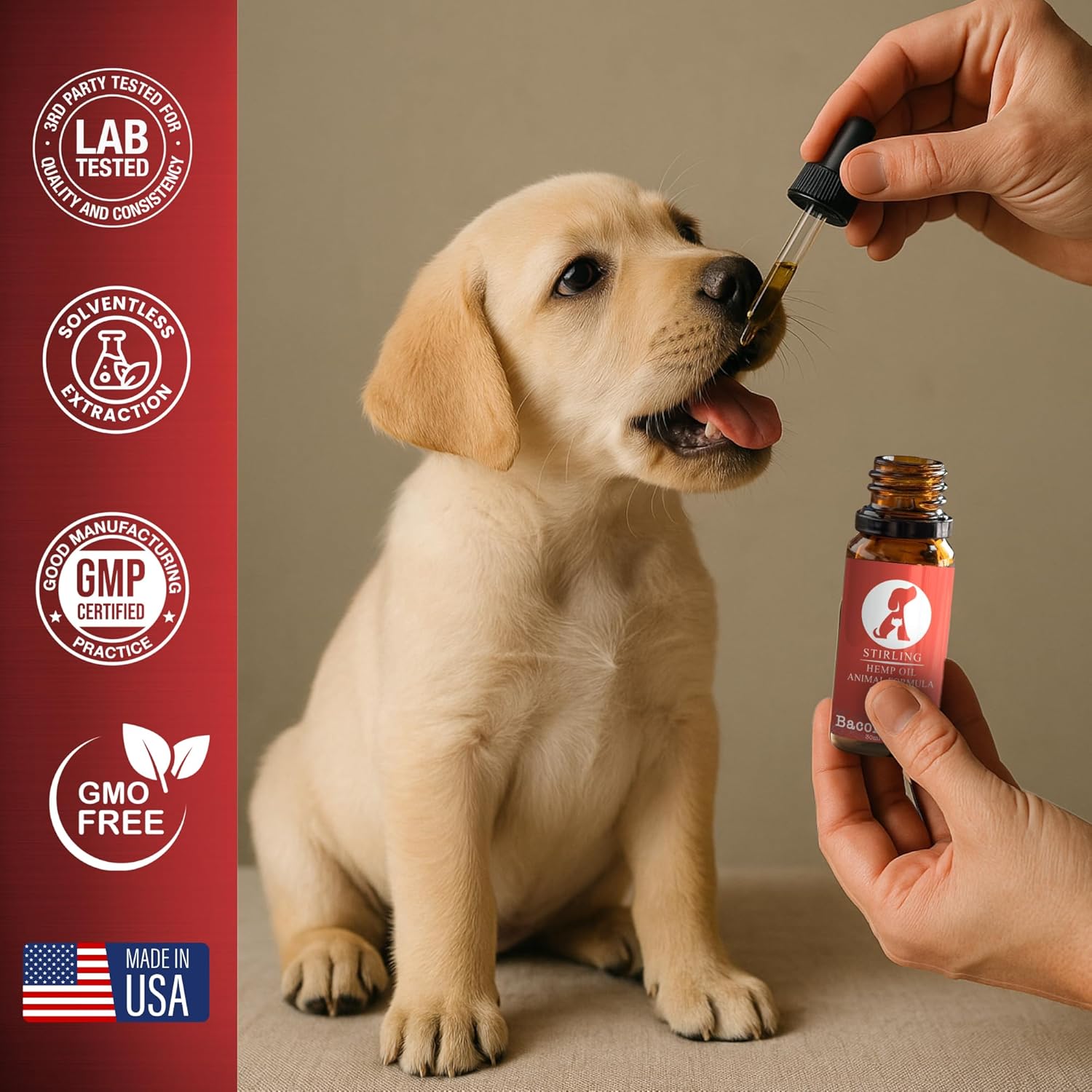 Stirling Powerful Hemp Oil for Dogs and Cats - Helps Relieve Pain and Sore Muscles - Reduces Dog and Cat Separation Anxiety - Calming - Relief - No Drowsiness - 250mg - Image 4