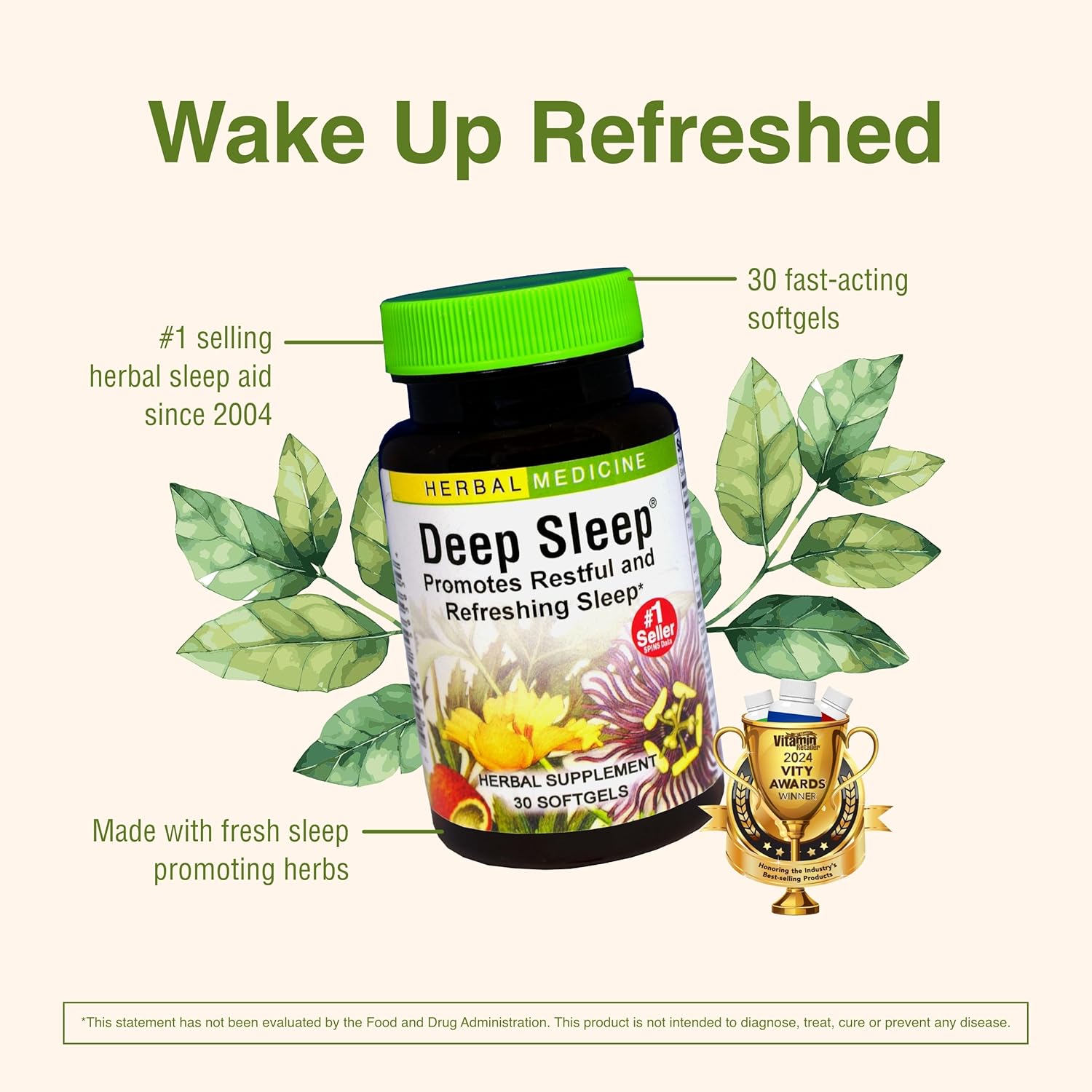 Herbs Etc. Deep Sleep Softgels - Herbal Sleep Support Supplement - Rest & Calming Support with Passionflower, Chamomile & Lemon Balm - 30 Softgels (30 Servings) - Image 5