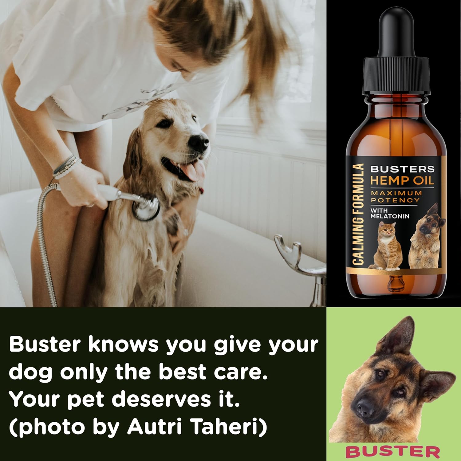 Buster's Hemp Oil for Dogs and Cats - Melatonin Calming Formula - 2-Pack Natural Pet Hemp Oil - Sleep Support Supplement - Image 3