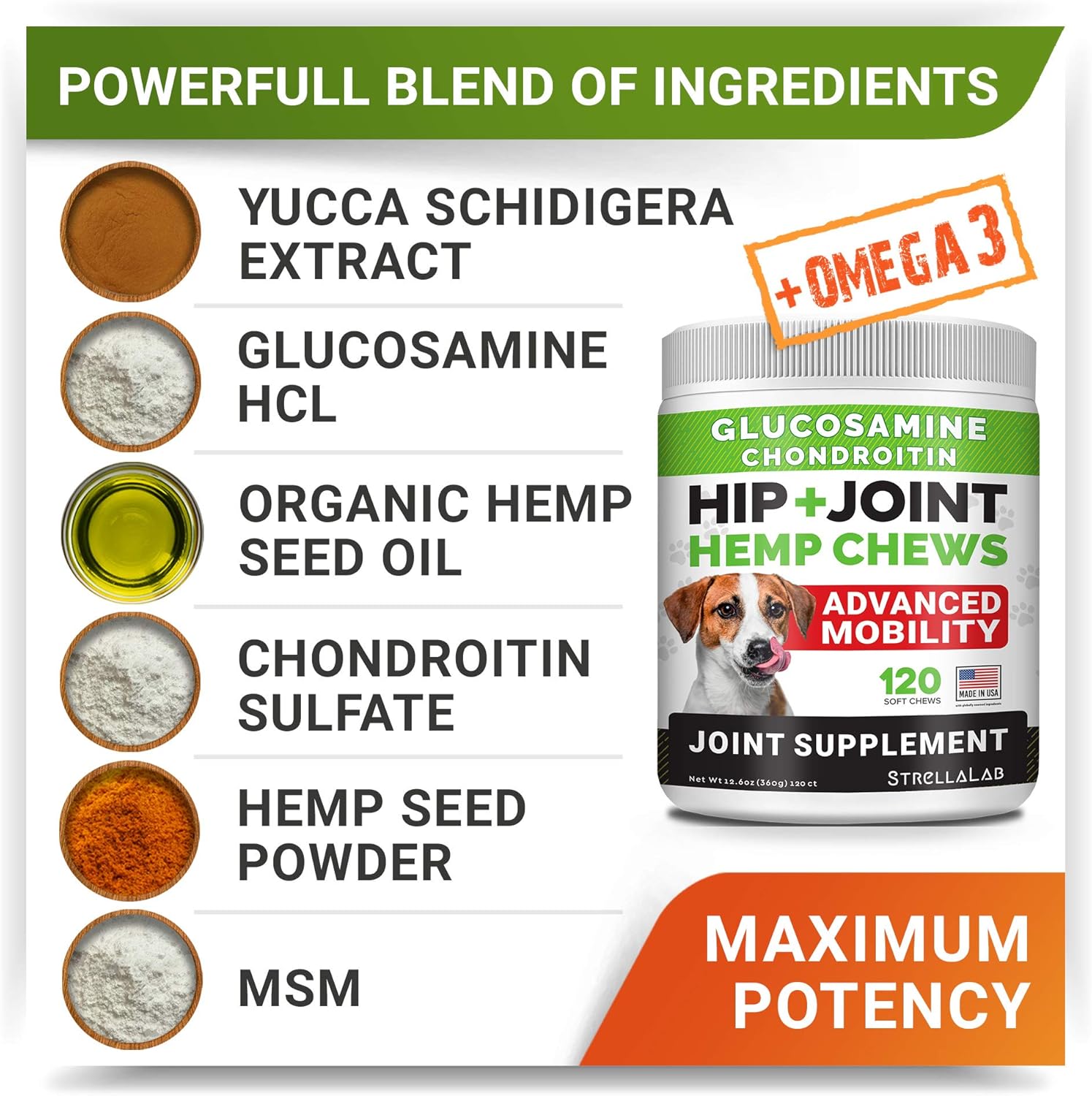 4oz Probiotics Powder + 240ct Hemp Glucosamine Joint Supplement Bundle - Relieves Diarrhea + Joint Pain Relief - Digestive Enzymes + Prebiotics + Omega 3, Hemp Oil + Chondroitin, MSM - Made in USA - Image 8