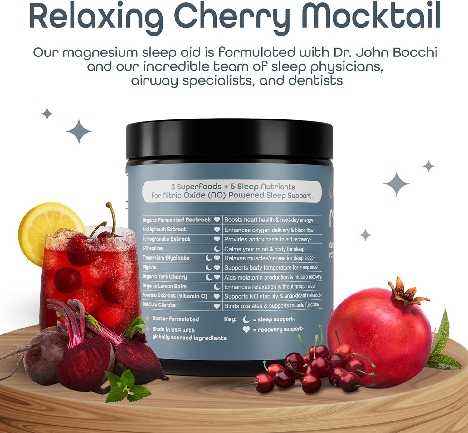 SleepHabits Restore | 30 Nights Magnesium Glycinate Powder Natural Sleep Aid with L-Theanine, Tart Cherry, Beet Root, | Calm Melatonin-Free Deep Sleep Supplement Drink for Recovery & Clear Mornings - Image 8