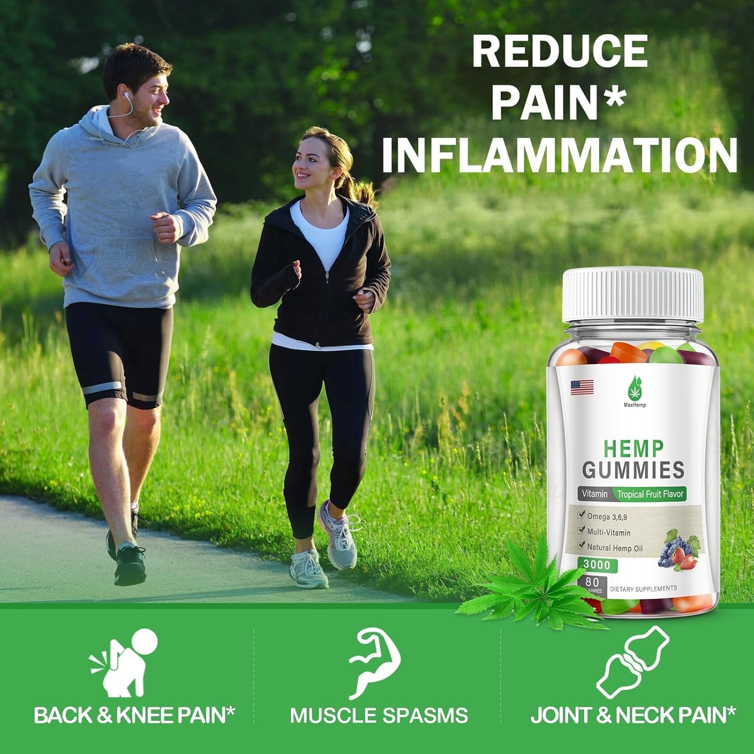 3 Packs Hemp Gummies for Pain, Sleep, Anxiety - Hemp Gummy 100% Natural Organic Extra Strength High Potency with Pure Hеmp Oil Extract Vegan Bear Candy - Image 4