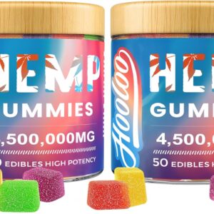 HOOLOO Hemp Gummies for Deep Bedtime Support - 4,500,000MG 2 Packs 6 Fruity Flavors Edibles for Adults - Made in USA
