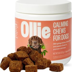 Ollie Chill Pills Calming Supplement Chews for Dogs, Anxiety Relief for Dogs, Melatonin for Stress Relief, 60 Count Appx.
