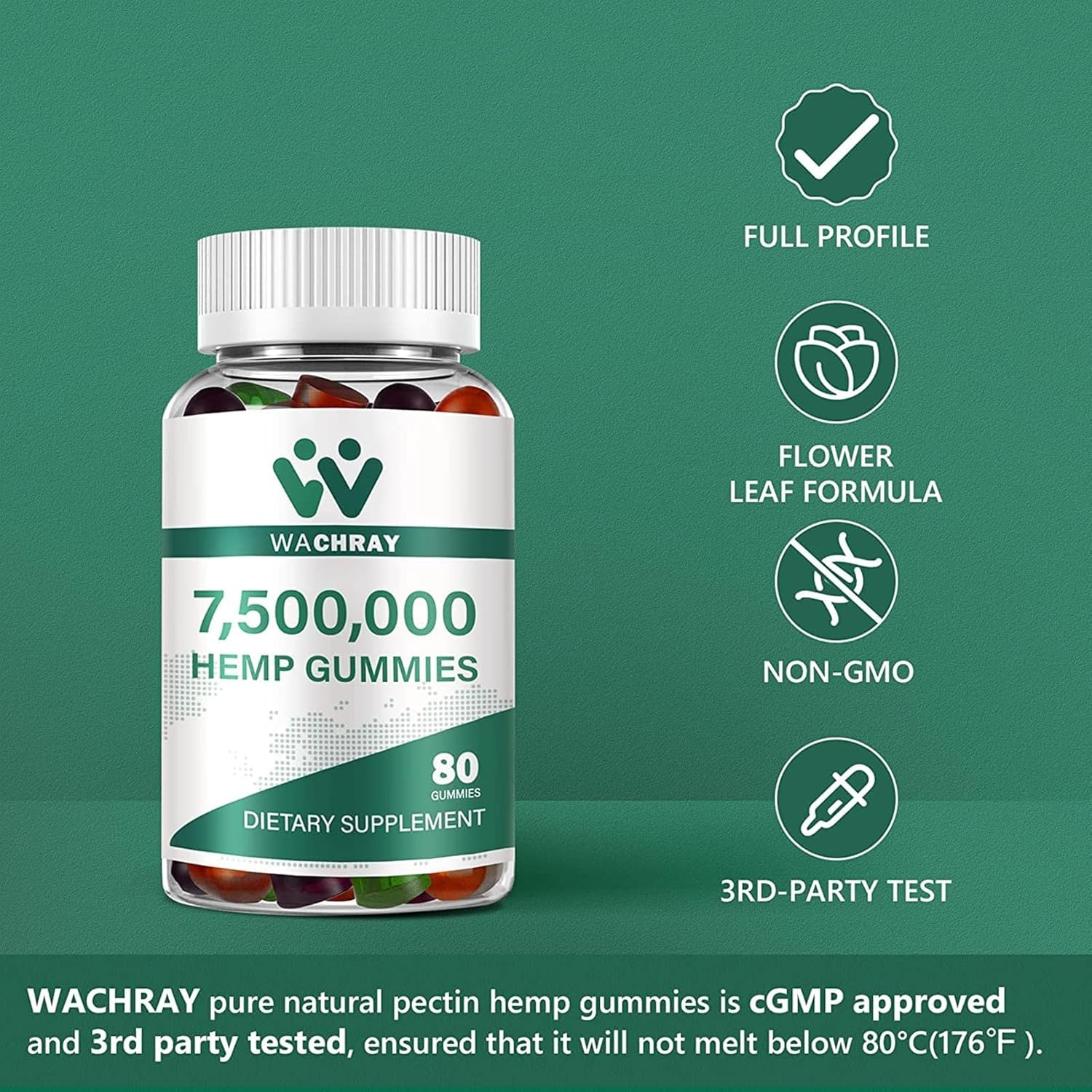 Organic Hemp Gummies High Potency for Pain Sleep Anxiety Advanced Extra Strength Edible Pure Hemp Oil Extract Relaxing Gummy Low Sugar (3-Pack) - Image 6