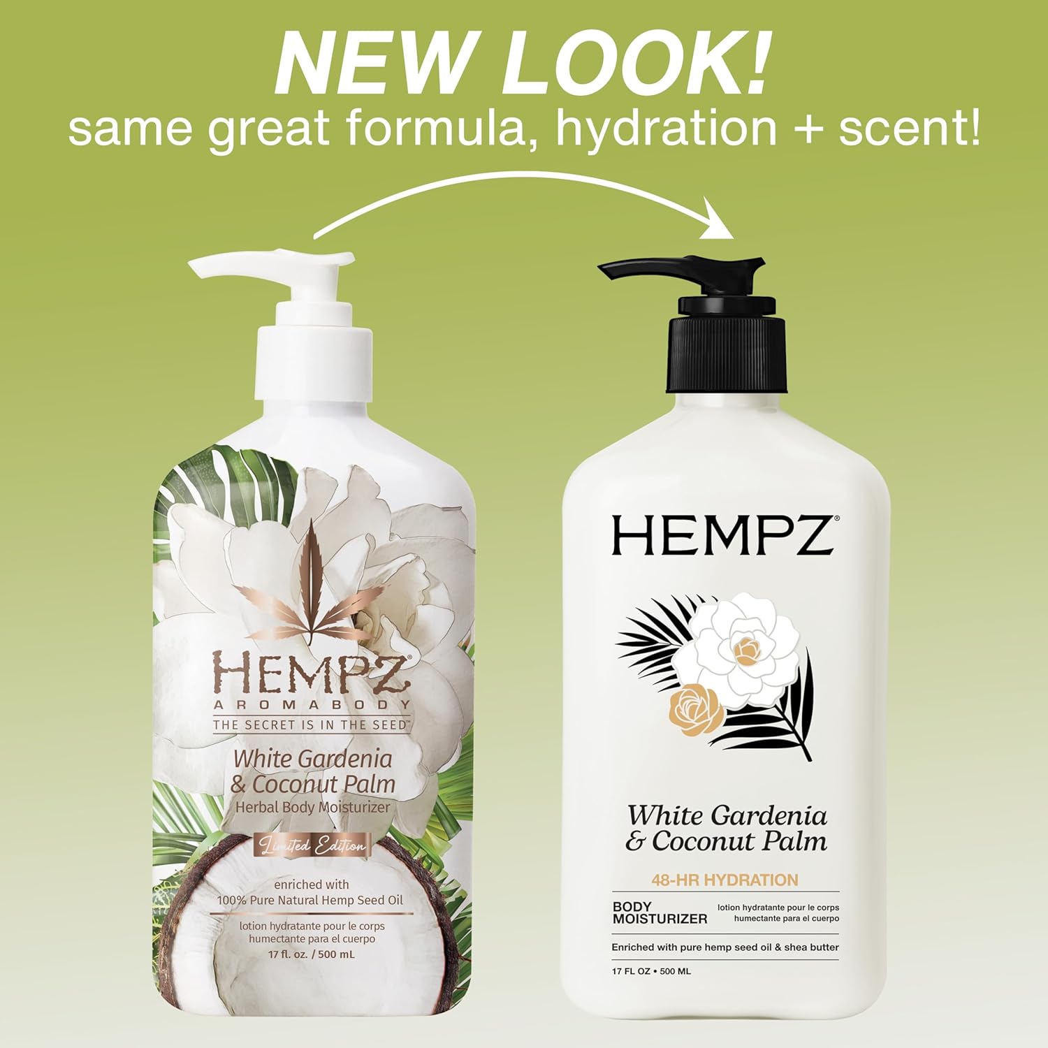 Hempz Body Lotion Moisturizer - White Gardenia & Coconut Palm - Daily Moisturizing Cream, Shea Butter, Coconut Oil - Skin Care Products, All Natural Hemp Seed Oil - 17 Fl Oz - Image 3