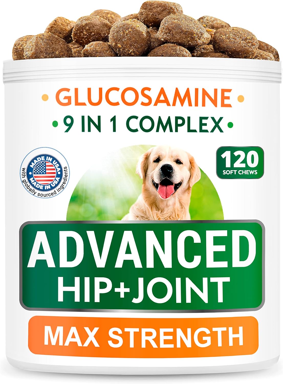 Glucosamine Dog Treats + Calming Hemp Treats Bundle - Senior Advanced Joint Health + Anxiety Relief - Chondroitin, Omega-3 + Hemp Oil - Hip & Joint Care + Stress Relief - 120 + 120 Chews - Made in USA - Image 2