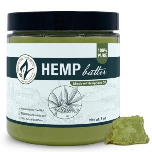 Zatural Hemp Body Butter 17,500mg Hemp per oz Organically Grown Raw Vegan Hemp and Cocoa Creamy Texture. (8oz)