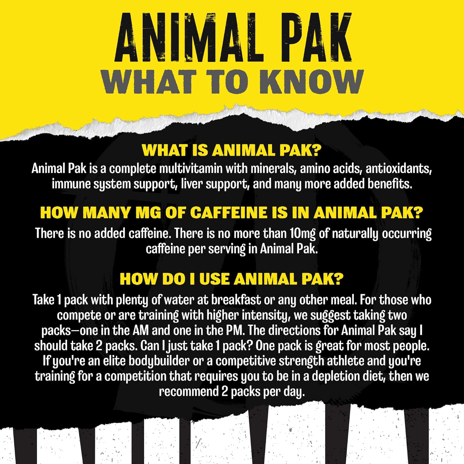 Animal Pak - Convenient Multivitamin for Men & Women Daily All-in-One Vitamin & Supplement Pack - Zinc, Vitamins C, B, D, Amino Acids, and Immune Support - Sports Nutrition Performance - 44 Count - Image 6