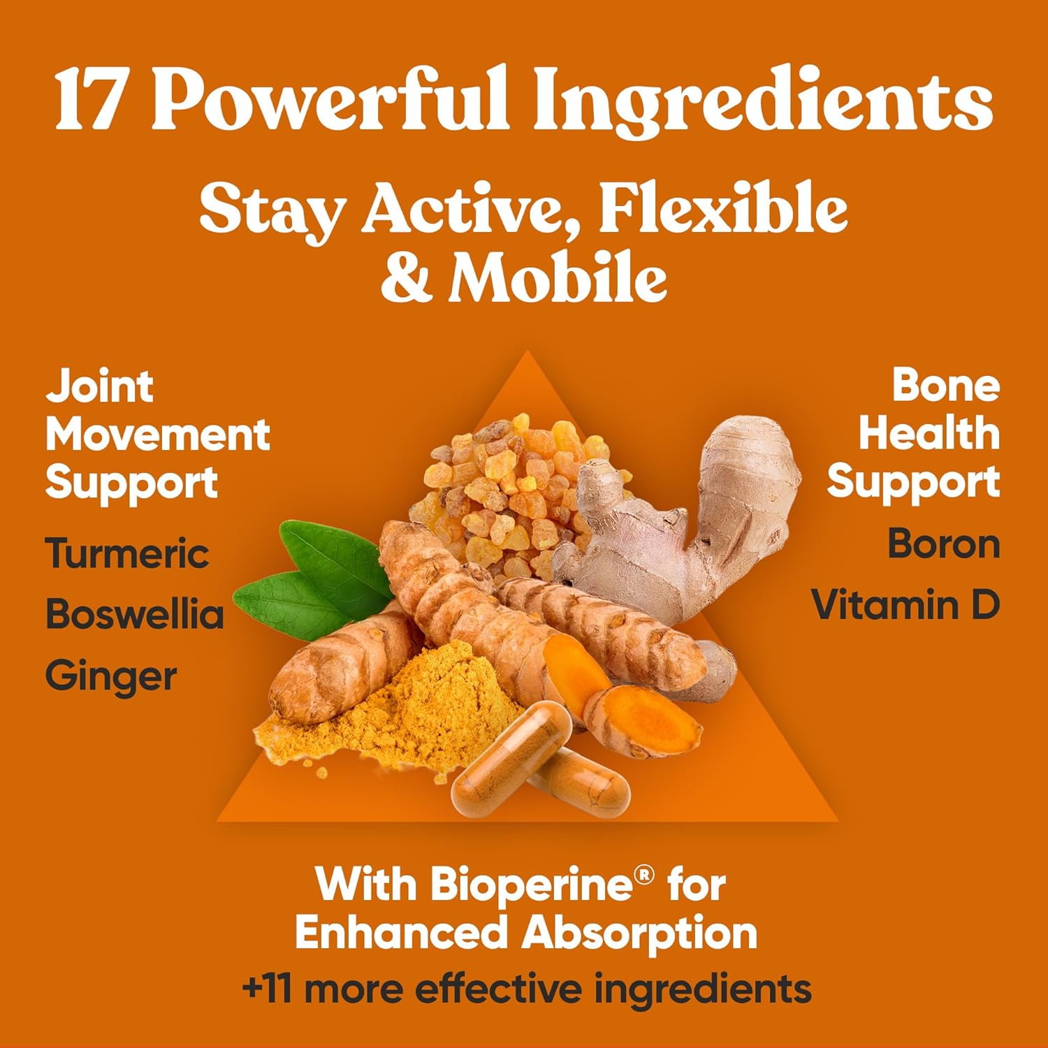 Primal Joint & Mobility Support - Advanced Joint Support Supplement for Women and Men - Turmeric, Boswellia, Ginger and Boron for Whole-Body Flexibility, Joint Health & Comfort - 60 Veg Soft Capsules - Image 3