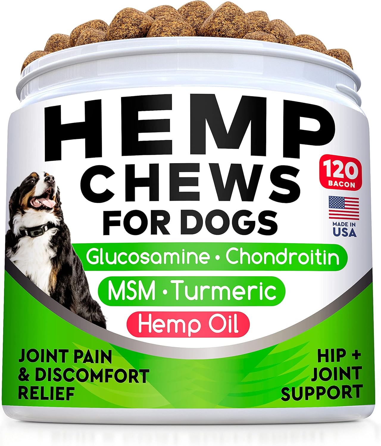 Hemp Chews for Dogs - Glucosamine Chondroitin for Dogs Joint Pain Relief with Hemp Oil, Hip & Joint Supplement Dogs, MSM Turmeric for Dogs Mobility, Dog Joint Supplement, Hemp Dog Treats Joints Health - Image 8