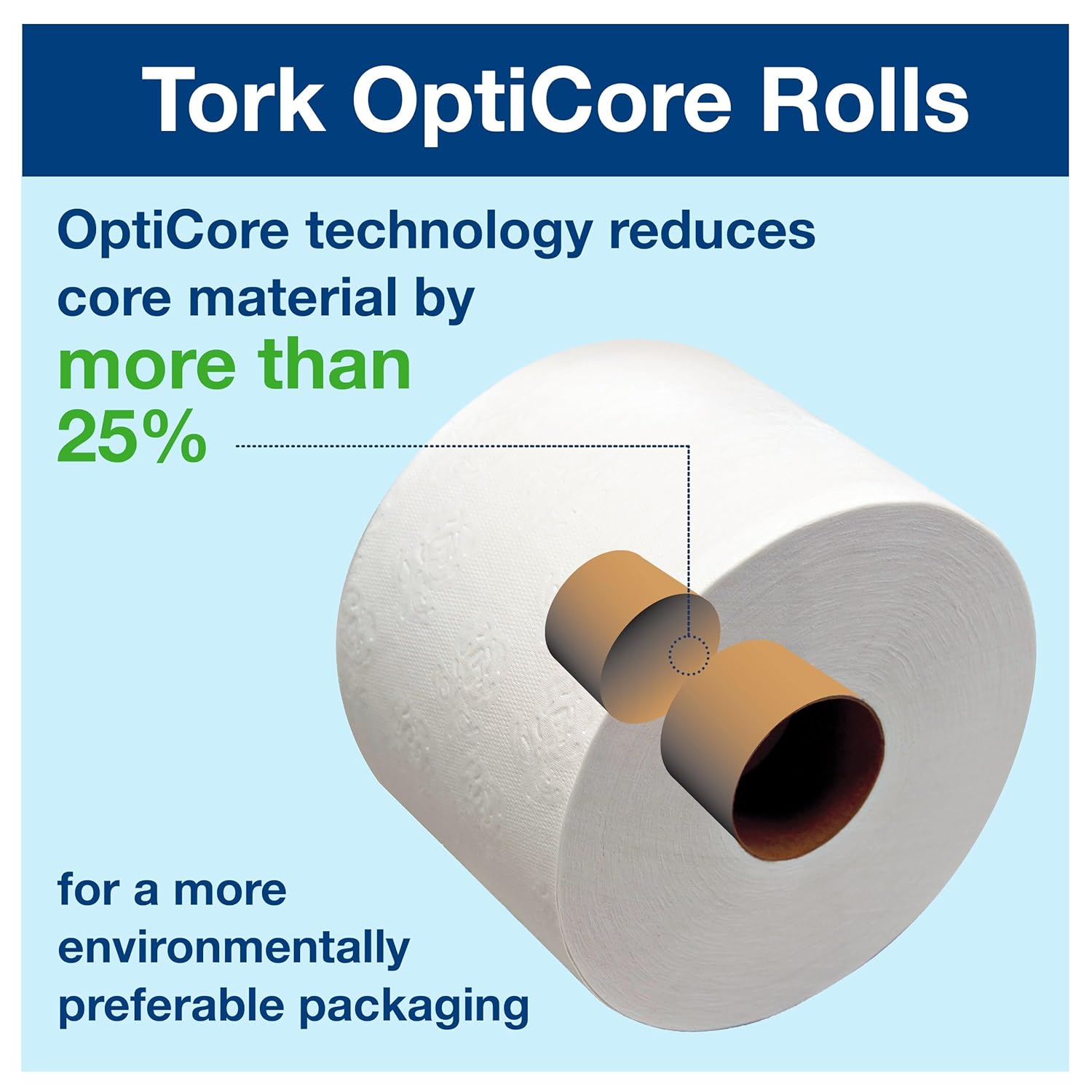 Tork OptiCore® Mid-size Toilet Paper Roll White T10, Universal, 2-ply, 12 x 2000 sheets, 160090 - Image 5