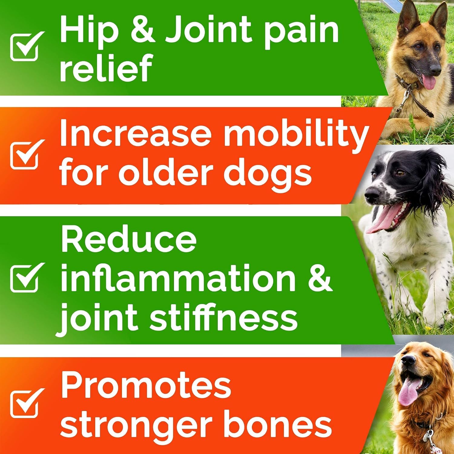 Hemp Chews for Dogs - Glucosamine Chondroitin for Dogs Joint Pain Relief with Hemp Oil, Hip & Joint Supplement Dogs, MSM Turmeric for Dogs Mobility, Dog Joint Supplement, Hemp Dog Treats Joints Health - Image 4