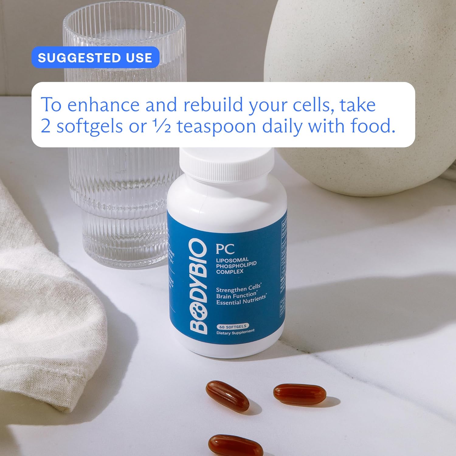 BodyBio PC - Phosphatidylcholine for Brain Health, Mental Clarity, Cognitive Function, Cellular Repair & Healthy Aging, Phospholipid Complex Supplement for Gentle Daily Detox - Image 5