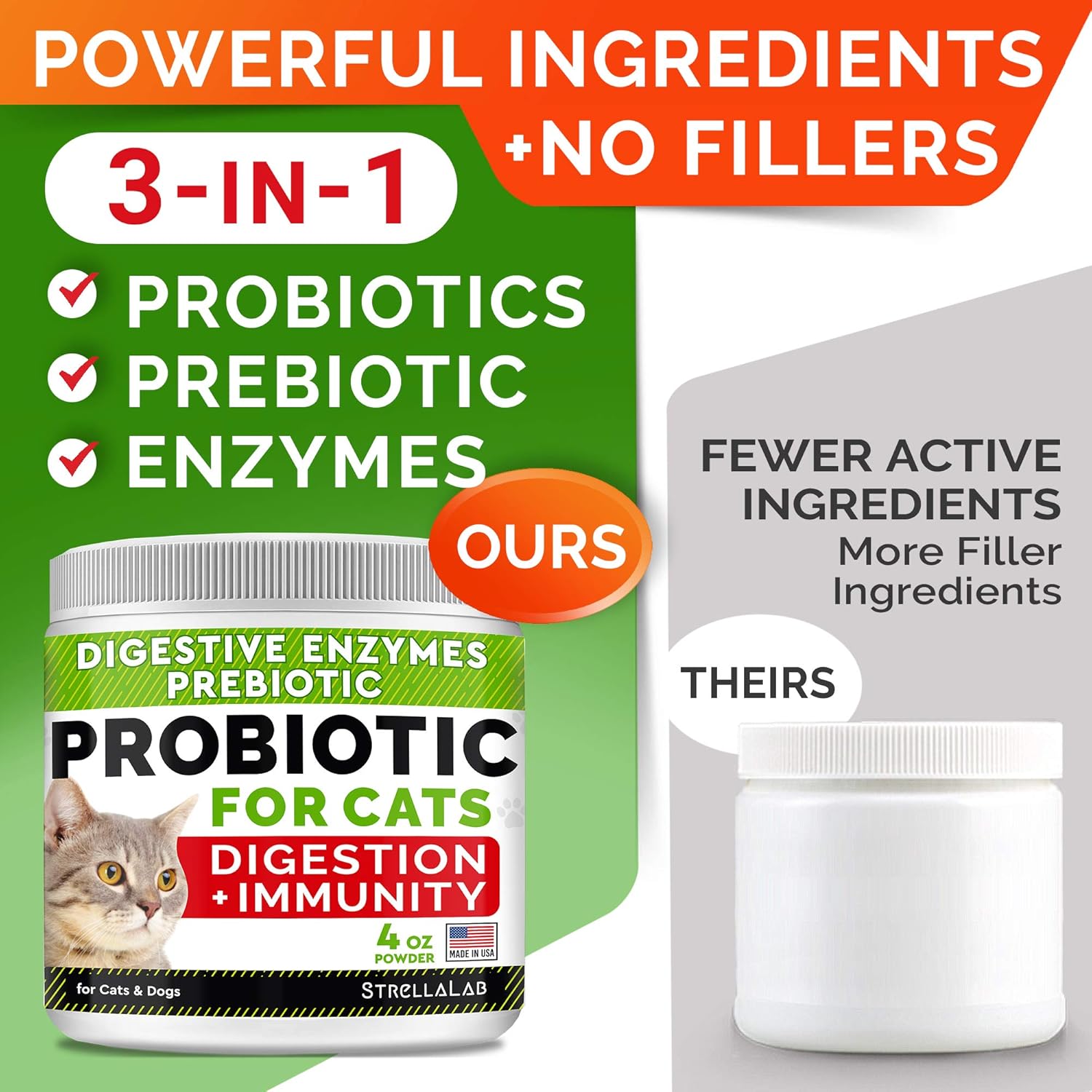 4oz Probiotics Powder + 240ct Hemp Glucosamine Joint Supplement Bundle - Relieves Diarrhea + Joint Pain Relief - Digestive Enzymes + Prebiotics + Omega 3, Hemp Oil + Chondroitin, MSM - Made in USA - Image 4