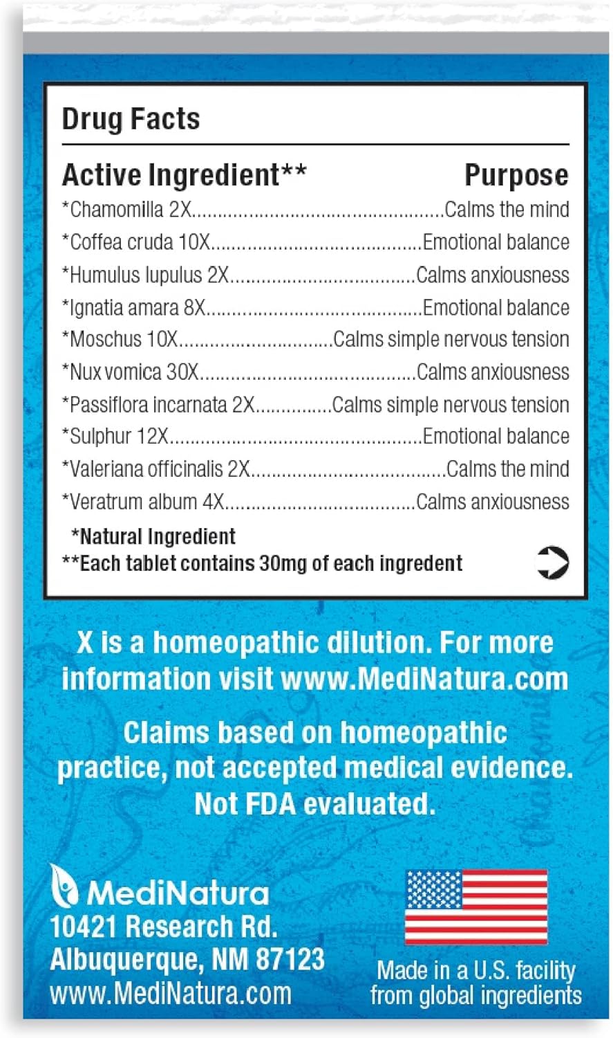 MediNatura WellMind Calming Tablets – Formula for Natural Calming – Supports Relaxation & Calm Moods – Day & Night Use – 100 Count - Image 2