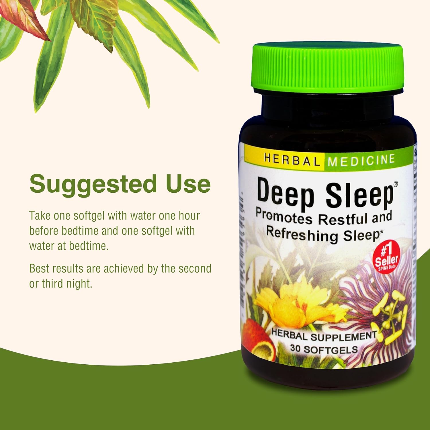 Herbs Etc. Deep Sleep Softgels - Herbal Sleep Support Supplement - Rest & Calming Support with Passionflower, Chamomile & Lemon Balm - 30 Softgels (30 Servings) - Image 7