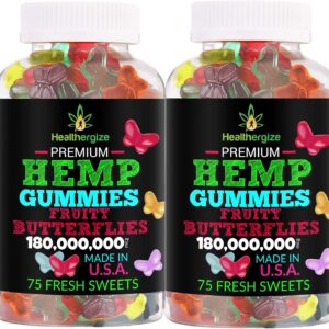 2PACK Hemp Gummies Butterflies-for Sleep, Calm and Peace-Natural Hemp Party Hemp Gummy Edibles-Made in USA