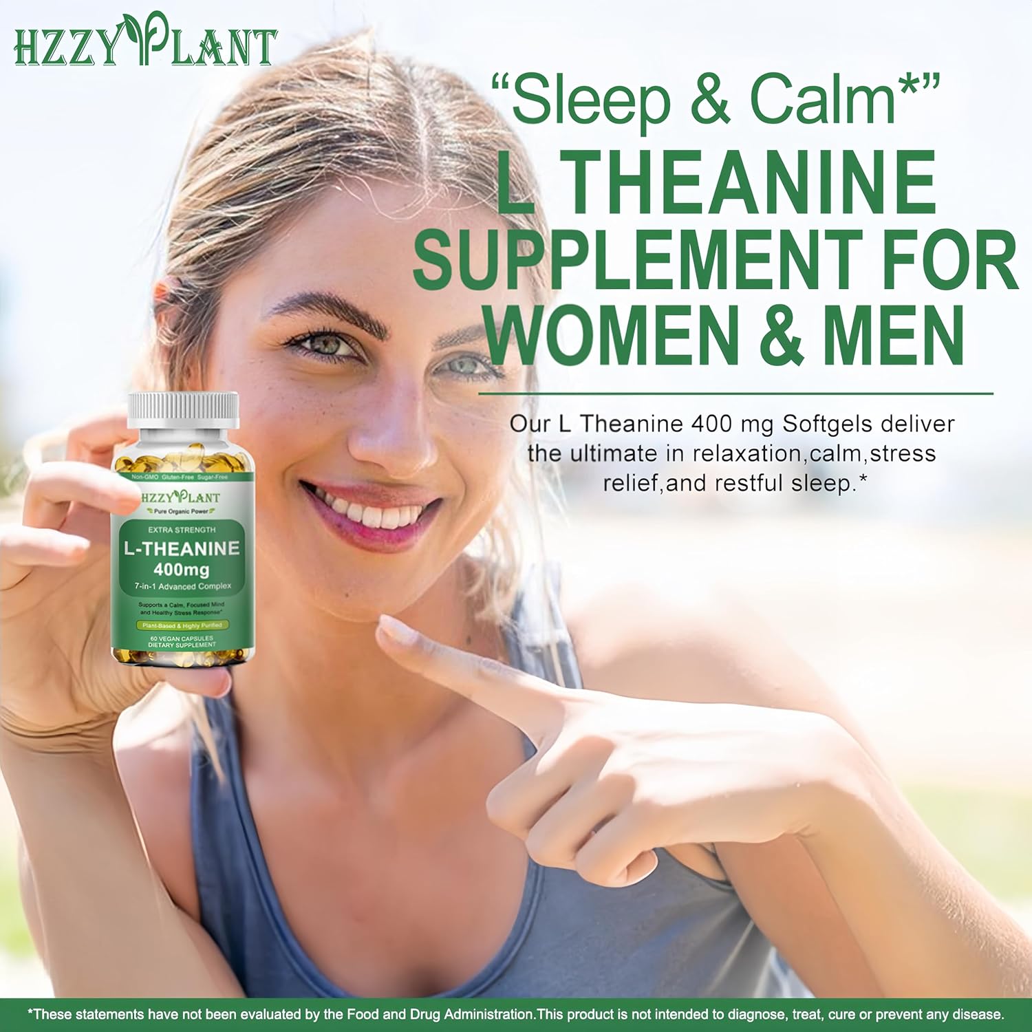 L Theanine Softgels, High Absorption L-Theanine 400 mg for Women & Men, Extra Strength L Theanine Stress Relief with Ashwagandha, Lemon Balm for Calm Focus & Mood Balance, Plant Based, Non-GMO, Vegan - Image 4